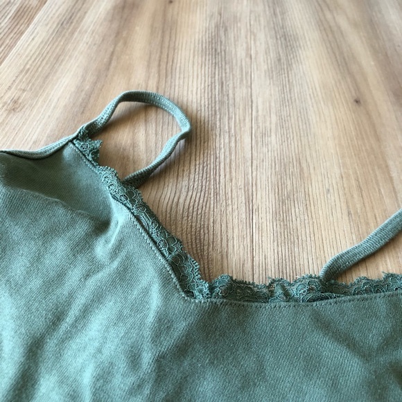 Comfortable Green Lace/Cotton Tank Topshop - Picture 2 of 3